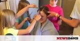 Τα παιδιά ξυρίζουν το κεφάλι της μαμάς τους,ώστε να αντιμετωπίσουν μαζί τον καρκίνο (vid)
