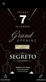 Grand Opening, Segretο, #x26,Grand Opening, Segreto, #x26