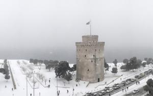 Χιονόπτωση, Λευκό Πύργο -, Θεσσαλονίκη, chionoptosi, lefko pyrgo -, thessaloniki