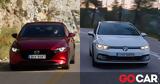 Δοκιμή, Mazda3, Volkswagen Golf,dokimi, Mazda3, Volkswagen Golf