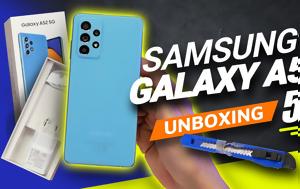 Samsung Galaxy A52 5G, Unboxing, Awesome Blue