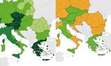 Χάρτες ECDC, Πράσινη, Ελλάδα,chartes ECDC, prasini, ellada