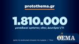 1 810 000, Δευτέρα 1 Νοεμβρίου,1 810 000, deftera 1 noemvriou