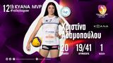 Volleyleague Γυναικών, Χριστίνα Αδαμοπούλου MVP, 12ης,Volleyleague gynaikon, christina adamopoulou MVP, 12is