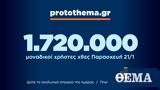 1 720 000, Παρασκευή 21 Ιανουαρίου,1 720 000, paraskevi 21 ianouariou