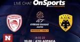 Final Four Κυπέλλου Ελλάδας 2022, Live Chat Ολυμπιακός-ΑΕΚ,Final Four kypellou elladas 2022, Live Chat olybiakos-aek