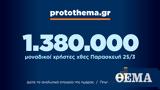 1 380 000, Παρασκευή 25 Μαρτίου,1 380 000, paraskevi 25 martiou