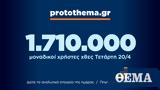 1 710 000, Τετάρτη 20 Απριλίου,1 710 000, tetarti 20 apriliou