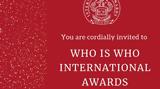 Who, Who International Awards, Βραβεία,Who, Who International Awards, vraveia