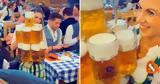 Σερβιτόρα, Oktoberfest, Σηκώνει,servitora, Oktoberfest, sikonei