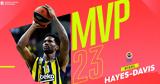 Euroleague – MVP, 23ης, Χέιζ – Ντέιβις,Euroleague – MVP, 23is, cheiz – nteivis