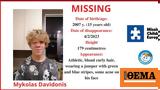 Missing Alert, 15χρονου Mykolas Davidonis, Λιθουανία,Missing Alert, 15chronou Mykolas Davidonis, lithouania