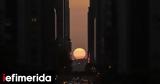 Manhattanhenge, Οταν, Μανχάταν – Viral,Manhattanhenge, otan, manchatan – Viral