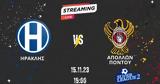 LIVE TV, Ηρακλής - Απόλλων Πόντου,LIVE TV, iraklis - apollon pontou