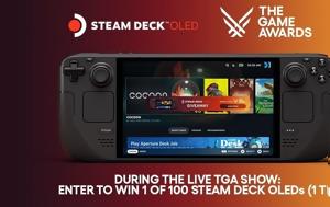 Game Awards 2023, Κληρώνει 100, Steam Deck OLED 1TB, Game Awards 2023, klironei 100, Steam Deck OLED 1TB