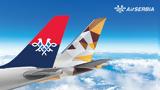 Πτήσεις, Air Serbia, Etihad Airways,ptiseis, Air Serbia, Etihad Airways