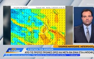 Η ένταση των ανέμων: Από τις πρώτες πρωινές ώρες και μετά θα είναι 6 έως 8 μποφόρ