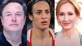 JK Rowling, Elon Musk,Imane Khelif