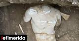 Stunning Ancient Statue Unearthed During Construction,Athens