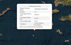 Σεισμός 39 Ρίχτερ, Αστυπάλαιας, seismos 39 richter, astypalaias
