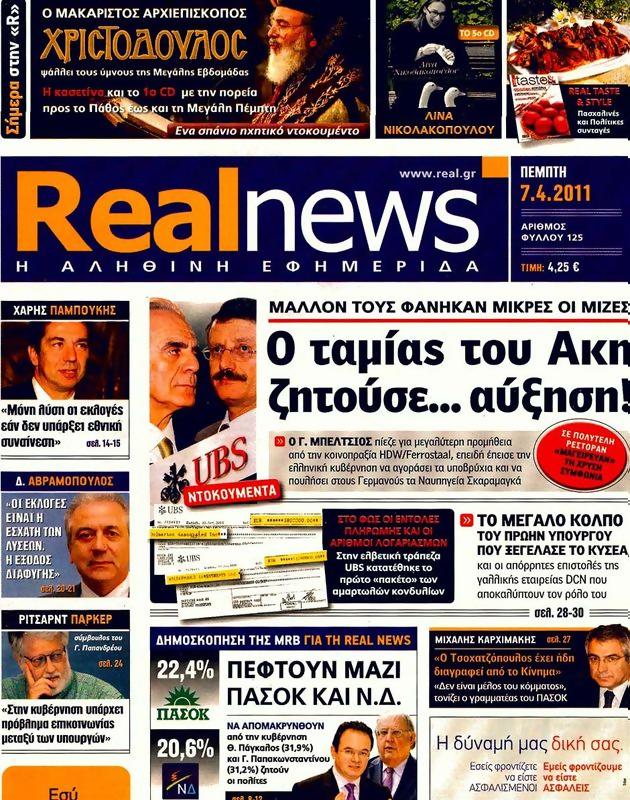 Πρωτοσέλιδο Real News