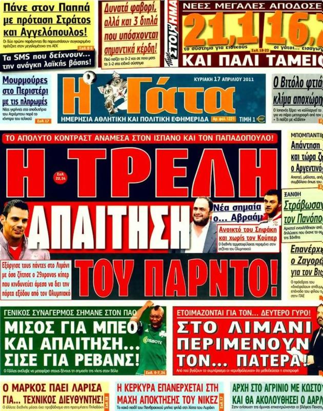 Πρωτοσέλιδο Η Γάτα
