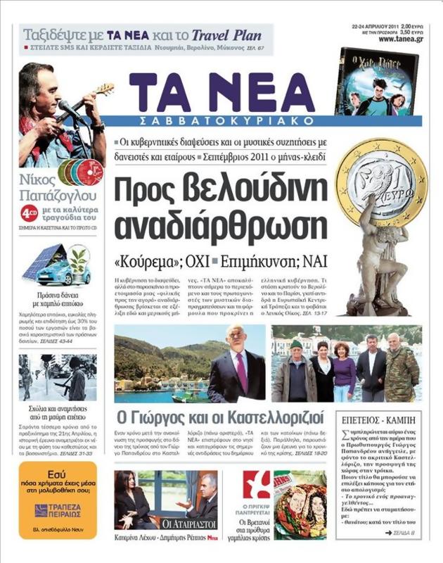 Πρωτοσέλιδο Τα Νέα