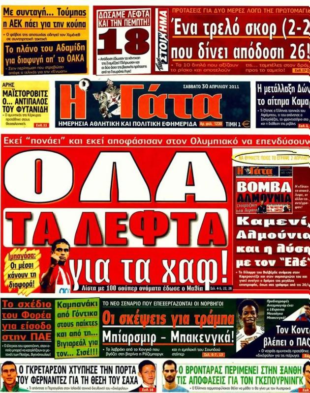 Πρωτοσέλιδο Η Γάτα