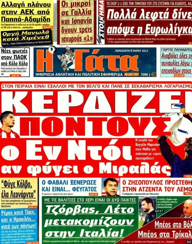 Πρωτοσέλιδο Η Γάτα
