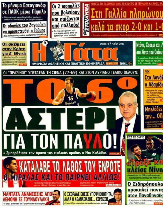 Πρωτοσέλιδο Η Γάτα