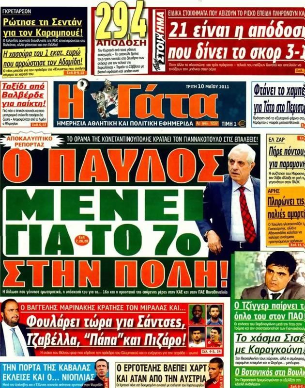 Πρωτοσέλιδο Η Γάτα