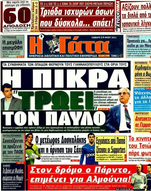 Πρωτοσέλιδο Η Γάτα