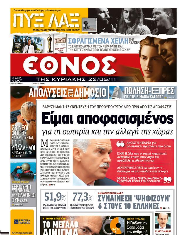 Πρωτοσέλιδο Έθνος