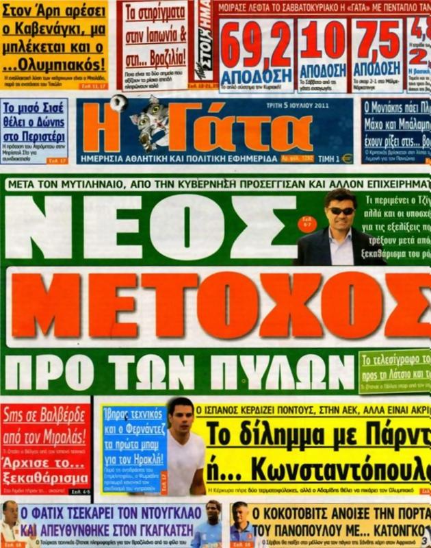 Πρωτοσέλιδο Η Γάτα