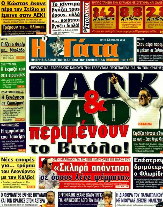 Πρωτοσέλιδο Η Γάτα
