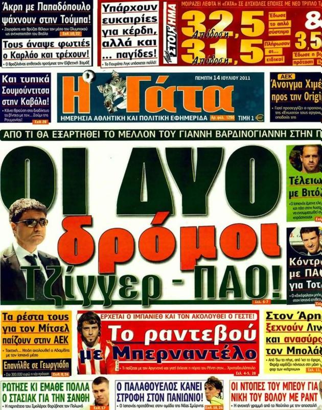 Πρωτοσέλιδο Η Γάτα
