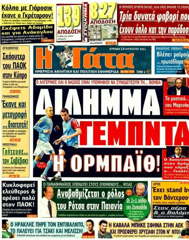 Πρωτοσέλιδο Η Γάτα