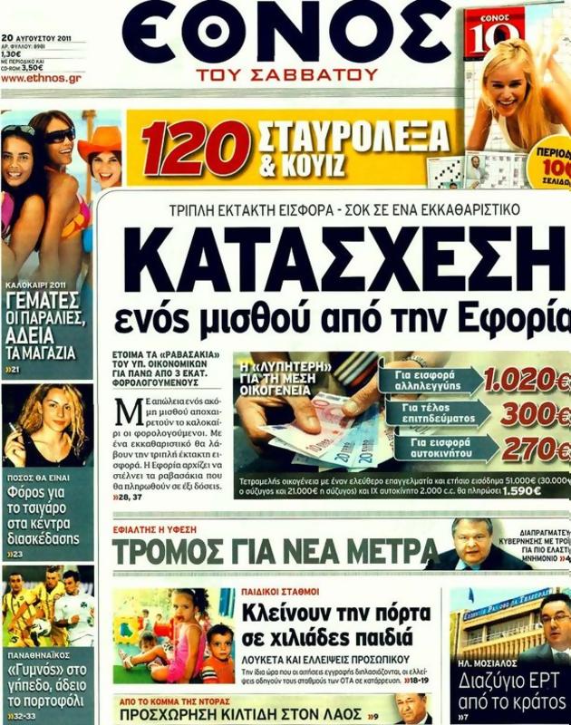 Πρωτοσέλιδο Έθνος