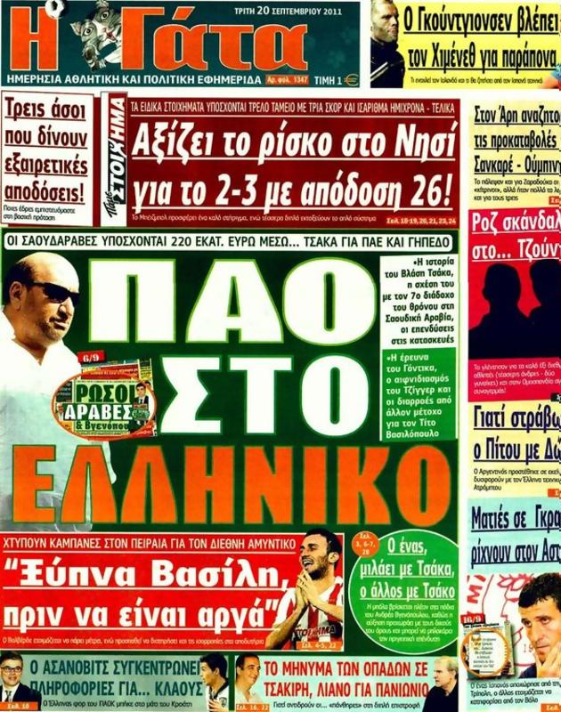 Πρωτοσέλιδο Η Γάτα