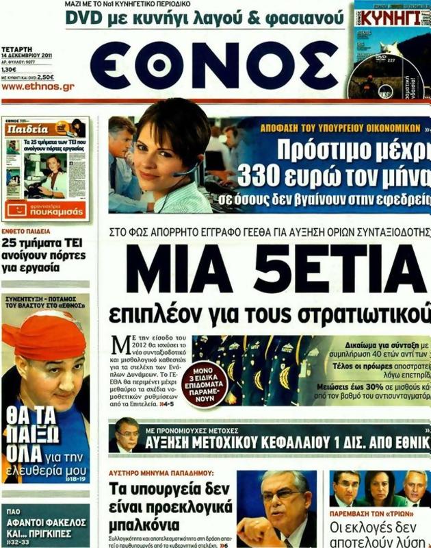 Πρωτοσέλιδο Έθνος