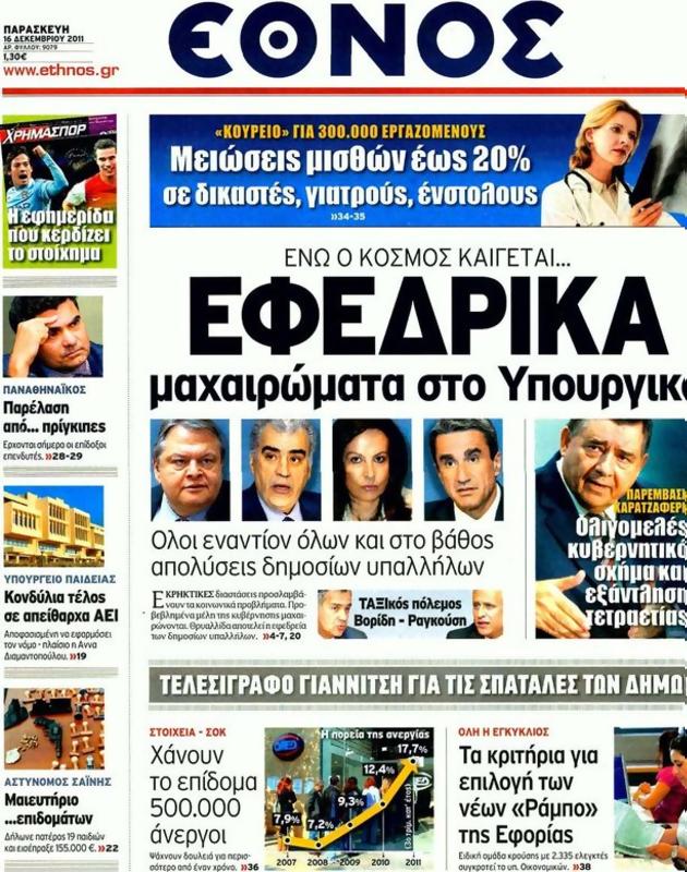 Πρωτοσέλιδο Έθνος