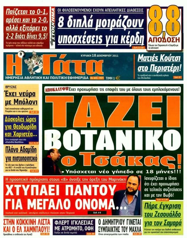 Πρωτοσέλιδο Η Γάτα