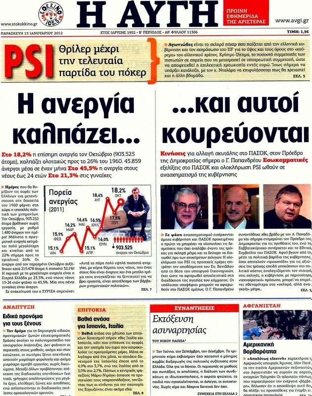Πρωτοσέλιδο Αυγή