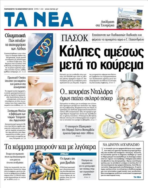 Πρωτοσέλιδο Τα Νέα