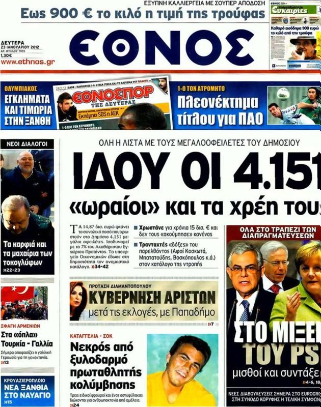 Πρωτοσέλιδο Έθνος