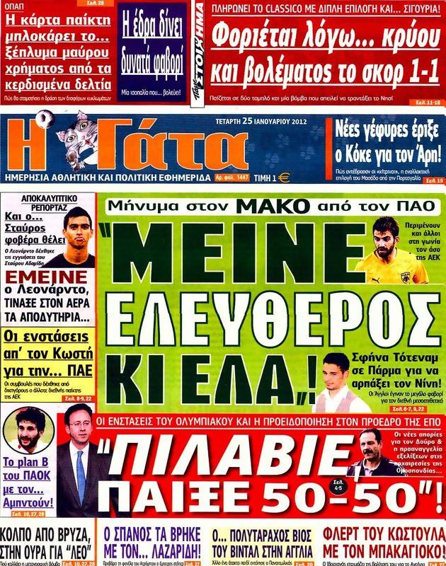 Πρωτοσέλιδο Η Γάτα