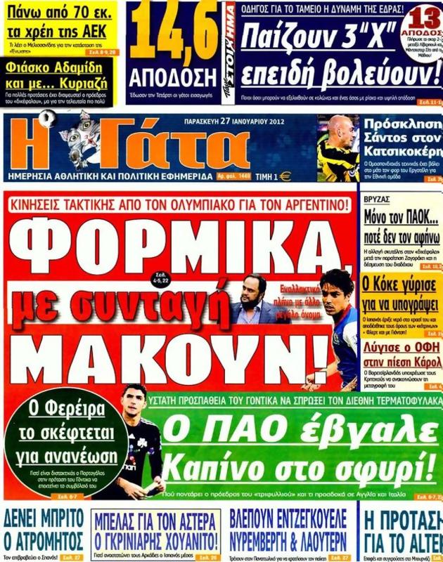 Πρωτοσέλιδο Η Γάτα