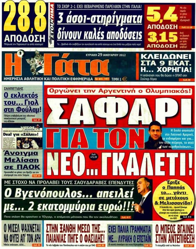 Πρωτοσέλιδο Η Γάτα