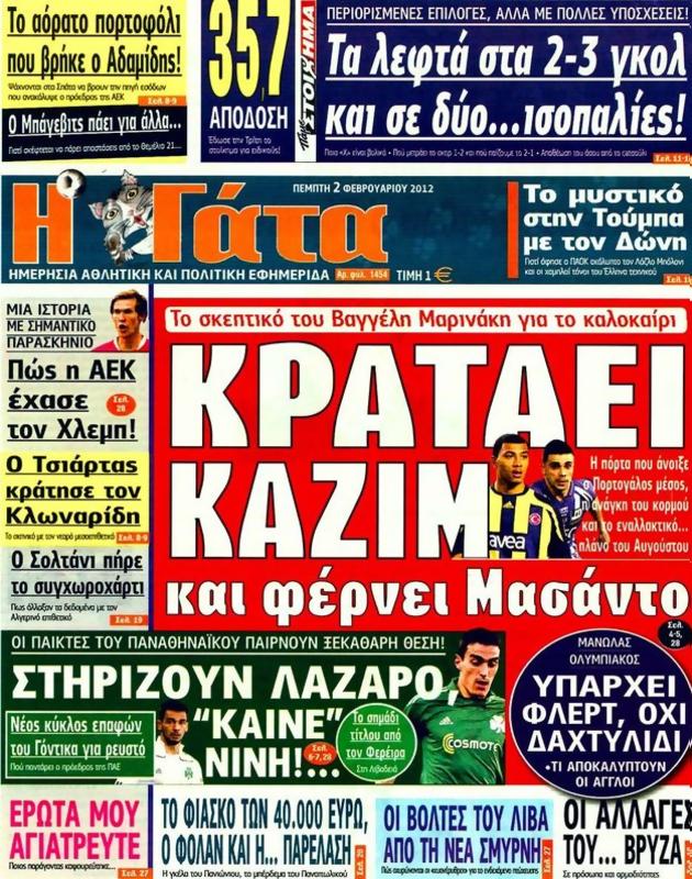 Πρωτοσέλιδο Η Γάτα