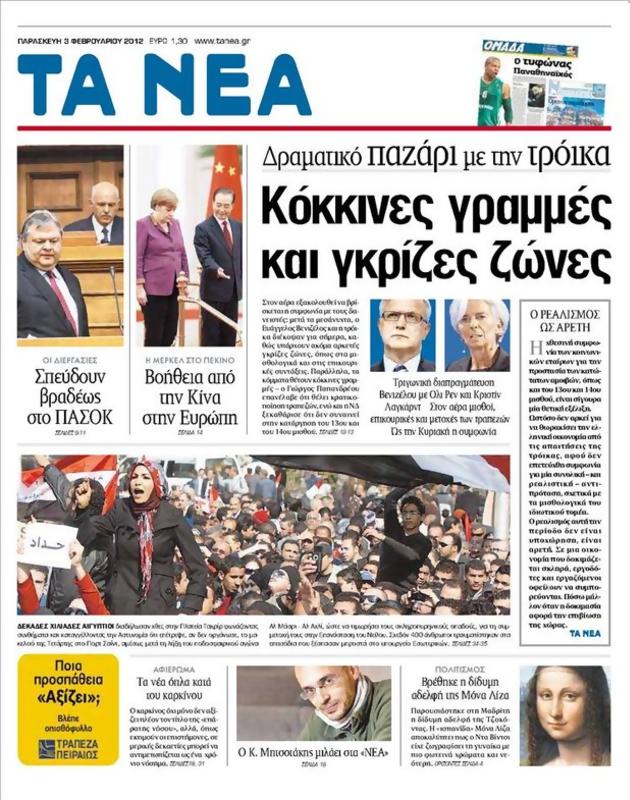 Πρωτοσέλιδο Τα Νέα